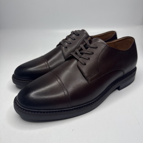 Polo Ralph Lauren Asher cap toe lace up leather oxford shoes brown NWOB size 9.5