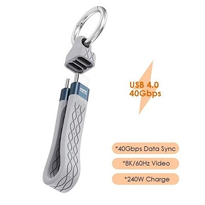 Type-C to Type-C 240W Short Cable Fast Charging USB-C Cord 40Gbps Data Transfer
