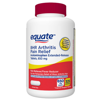 Equate Acetaminophen 650 Mg Extended Release Arthritis Pain Relief Tablets 