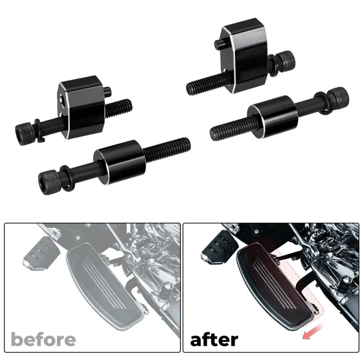 Driver Floorboard Footboards Spacer Extension Kit For Touring Street Road Glide photo 2