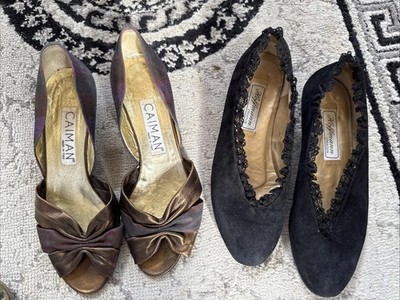 2x vintage Loafer Echt Leder 38 Hoffmann Creation + caiman Italy 80iger