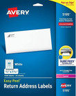 Avery 5195 Easy Peel Return Address Labels, Laser, 2/3 x 1-3/4, White, 1500/Pk