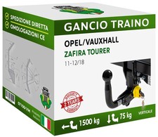 Per Opel ZAFIRA TOURER SW Metano 11-18 Gancio Verticale Estraibile