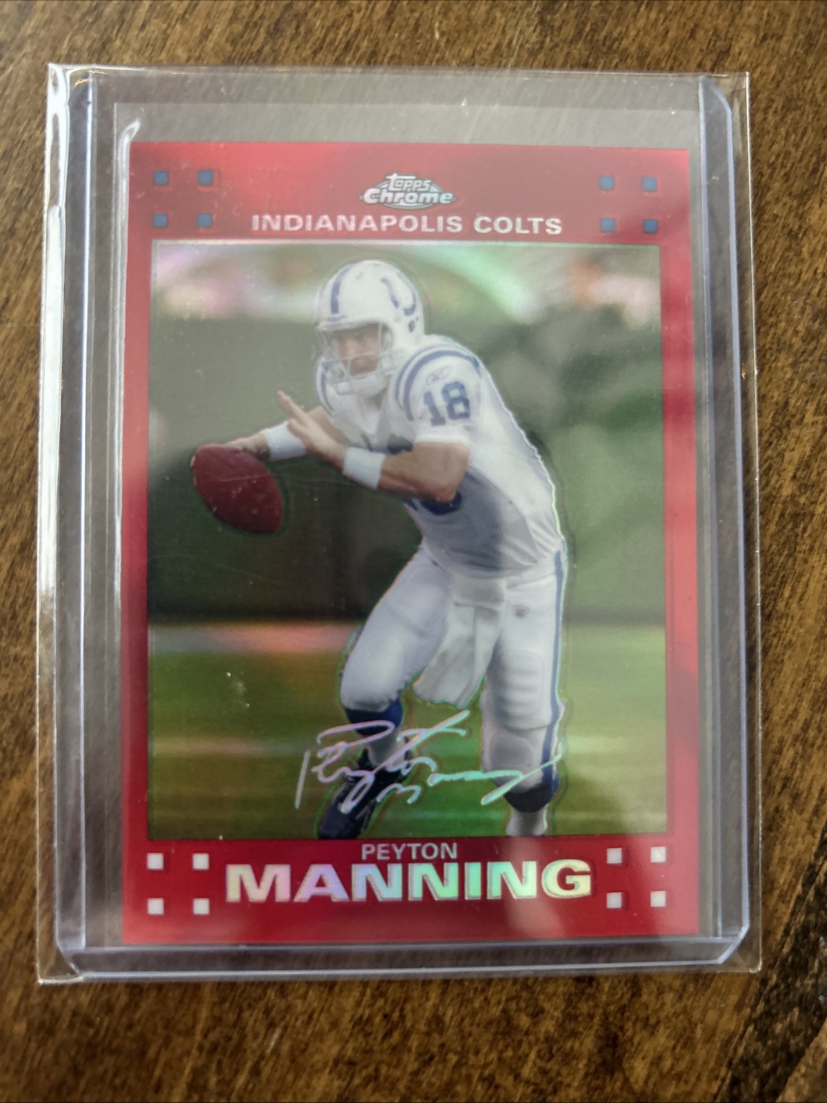 2007 Topps Chrome - Peyton Manning #TC5 Red Refractor /139