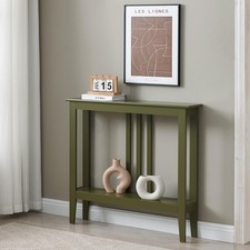 Kings Brand Furniture - Console Entryway Sofa Table with Shelves, Avocado