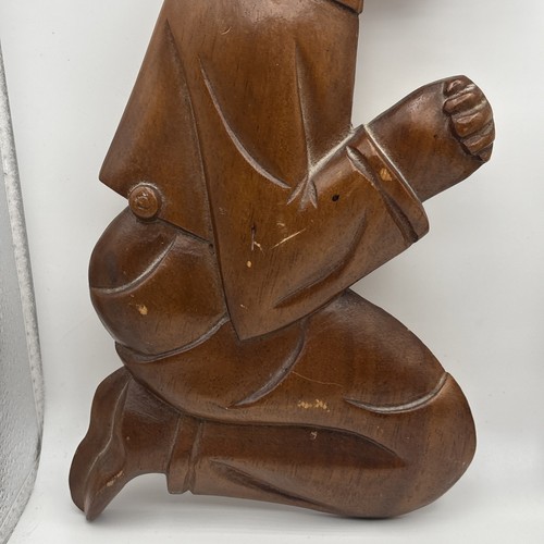 "Placas de pared de madera vintage de 12"" para niños y niñas rezando arte religioso cristiano tallado" - Imagen 5 de 18