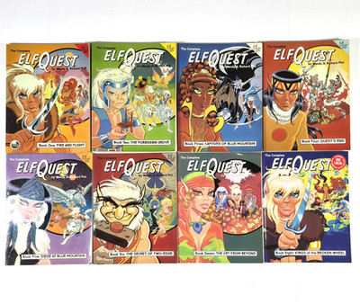 THE COMPLETE ELFQUEST BOOKS 1-8 WENDY RICHARD PINI 1988-1992 WARP GRAPHICS LOT