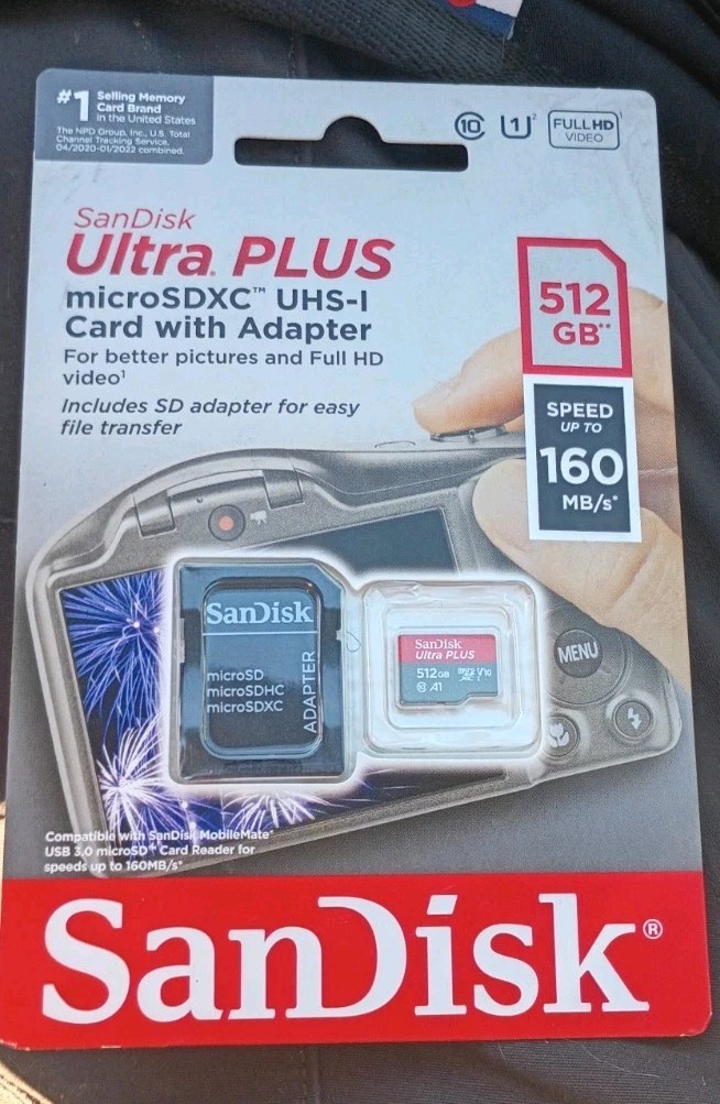 SanDisk Ultra 512GB SDXC Class 10 Memory Card 160Mbps SDSDUN4-512G