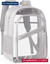KIMNERPU Clear Backpack, Fabric PVC Transparent Bookbag Heavy Duty Transpare