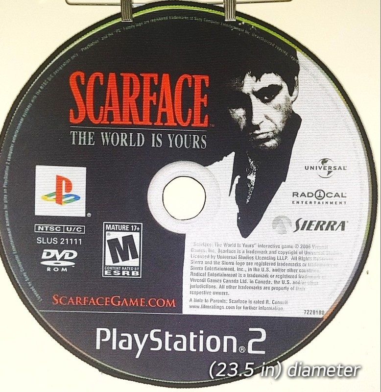 SCARFACE PS2 Game Console CD Disc Custom Flat/Not Fluffy Detailed Area Rug Mat
