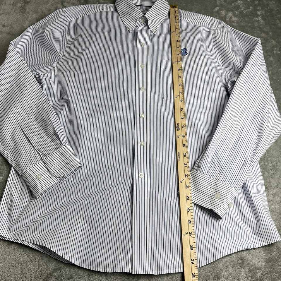 Cutter & Buck UNC Logo Chapel Hill Tarheel Blue Plaid Button Down Shirt M EUC - Image 2 of 4