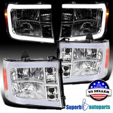 Fits 2007-2013 Gmc Sierra Pickup Headlights W Led Strip Light Bar Fits 2007-2013 Gmc Sierra Pickup Headlights W Led Strip Light Bar