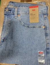 Levi's 505 Regular Fit Straight Leg Men's Jeans Light Blue Stonewash 36 x 30