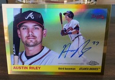 2025 Topps Chrome Platinum Anniversary - Austin Riley On Card Auto Gold /50 Rare