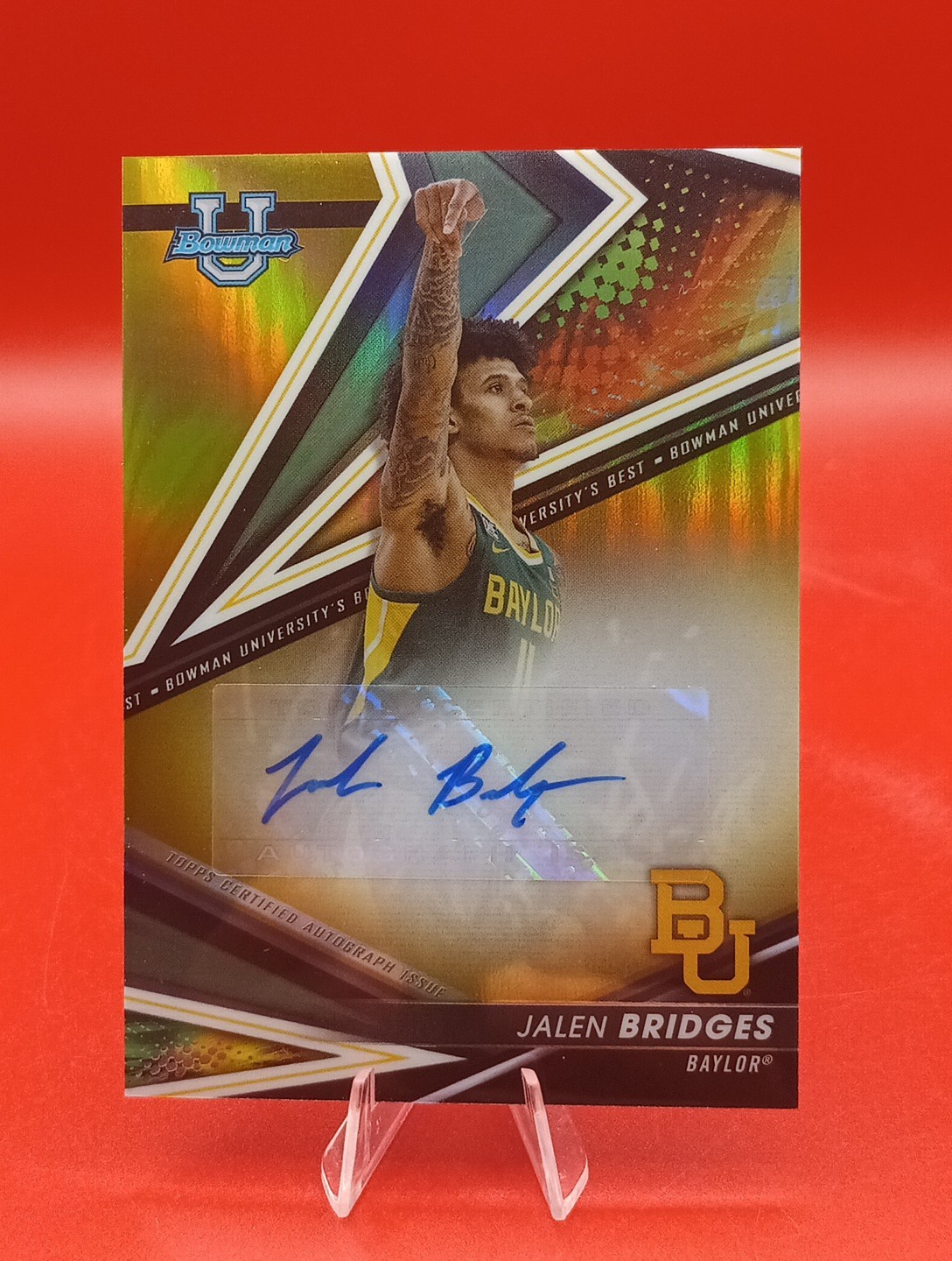 2022-23 Bowman's Best University Auto Gold Refractors Jalen Bridges #46/50 