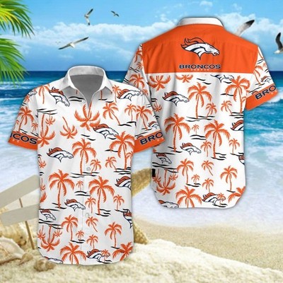 Denver Football Team Broncoss Hawaiian Shirt Casual Button Down Unisex Adults