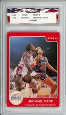 1984 Star #15 Michael Cage AGC 9 Mint Los Angeles Clippers Set Break Rookie Card