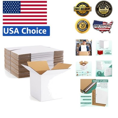 30-Pack 6x6x6 White Cardboard Shipping Boxes for Small Business Needs