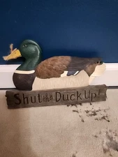 Funny Rustic Duck Wall Sign Shut the Duck Up Lodge Cabin Farmhouse 3D Decor