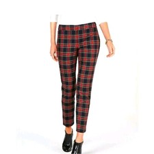 Tommy Hilfiger NWT Green Plaid Radcliffe Pants Slim Leg Ankle Pants Mid Rise 10