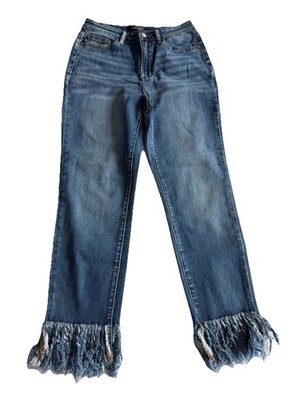 Judy Blue Jeans Cropped Fit Size 9/29 Distressed Frayed Hem Blue Denim JB88458