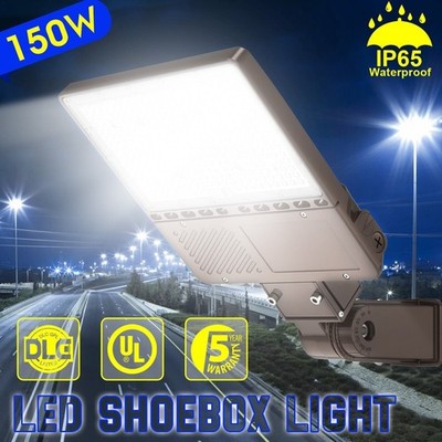 LED Shoebox Pole Light Dusk To Dawn Street Parking Lot Fixture  150W/120W/90W