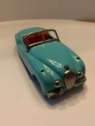VINTAGE BANDAI JAPAN TINPLATE JAGUAR XK120 CONVERTIBLE FRICTION CAR BABY BLUE!!