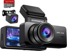 Dash Cam Front and Rear, 2.5K 1080P Dual Dash Camera for Cars, Ecomoment Car Cam