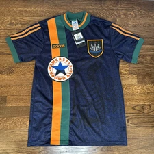 Newcastle United FC 1997/98 Away Retro Football Soccer Shirt Jersey Brown Ale L
