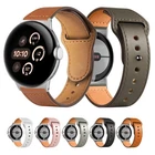 Smart Watch Leather Strap For Google Pixel Watch 4 / 3 45mm Deployment Clasp Replacement
