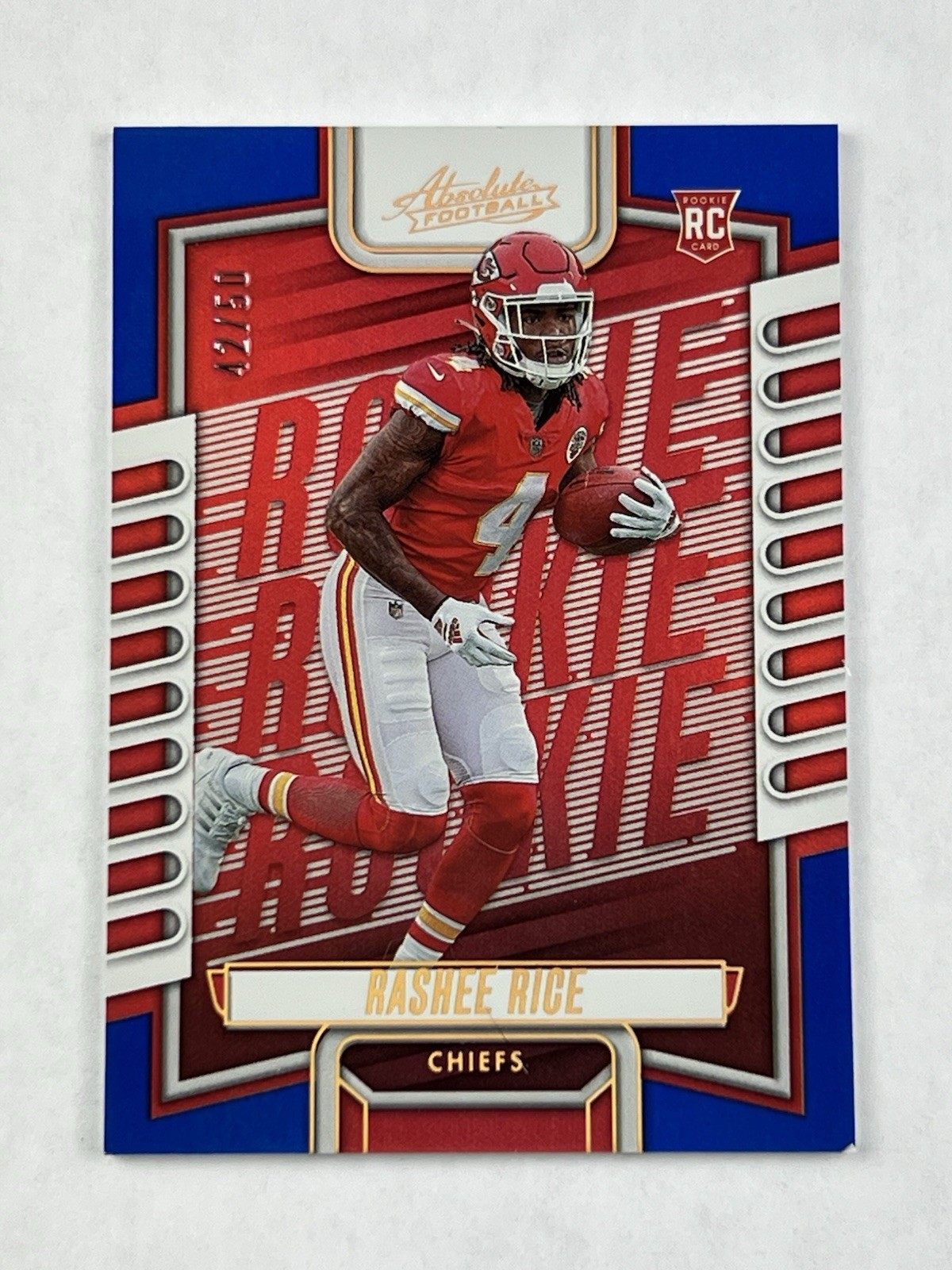 2023 Panini Absolute Rashee Rice #120 Spectrum BLUE /50 Rookie Card RC Chiefs