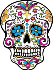 SUGAR SKULL DAY OF THE DEAD Sticker Decal XV