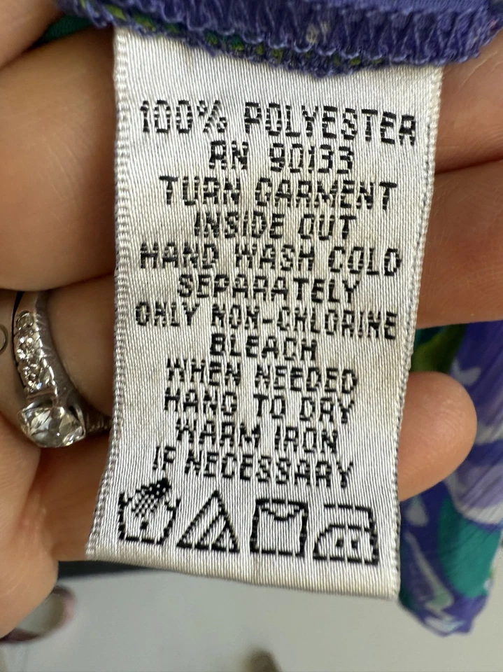 Bob Mackie 花卉开襟无袖背心上衣女式 2X 紫色分层上衣 — 第 4/4 张图片