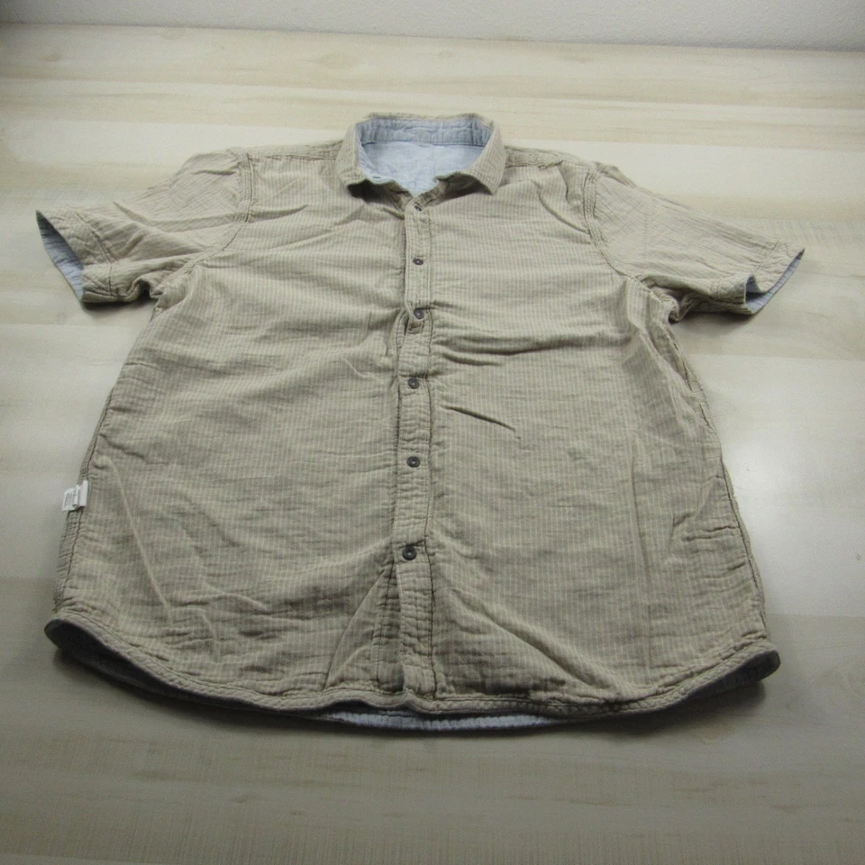 Jeremiah Shirt Mens Large Blue Brown Reversible Button Up Soft Cotton Casual - Image 2 of 4