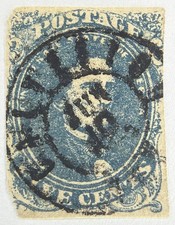 CSA Stamp Scott # CSA4 5 Cents Blue | Jefferson Davis USED F118