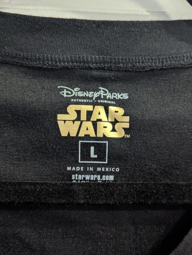 NWT Disney Parks Star Wars Logo AOP All Over Print V-Neck Juniors Women's Large - Picture 13 of 13