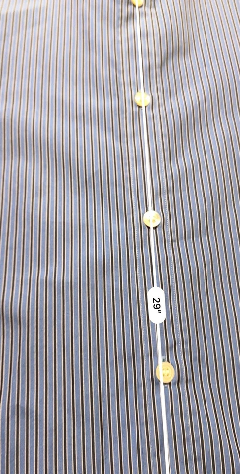 Camisa de Vestir Charvet Para Hombre Grande Manga Larga Puño Francés Rayas Hecha en Francia Foto 4 de 4