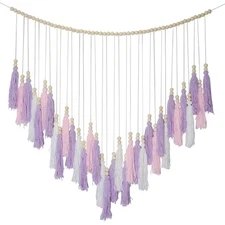 Pink & Purple Macrame Hanging Boho Wall décor, Purple Wall Decor for Bedroom ...