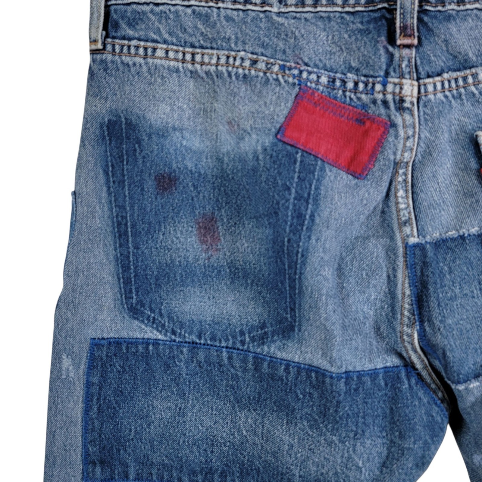 Levi's Mens 512 Distressed Patchwork Repaired Sli… - image 7