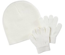 Wonder Nation Toddler Girls' Ribbed Beanie  Gloves Set One Size