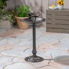 Anso Outdoor Aluminum and Iron Bird Bath, Shiny Copper
