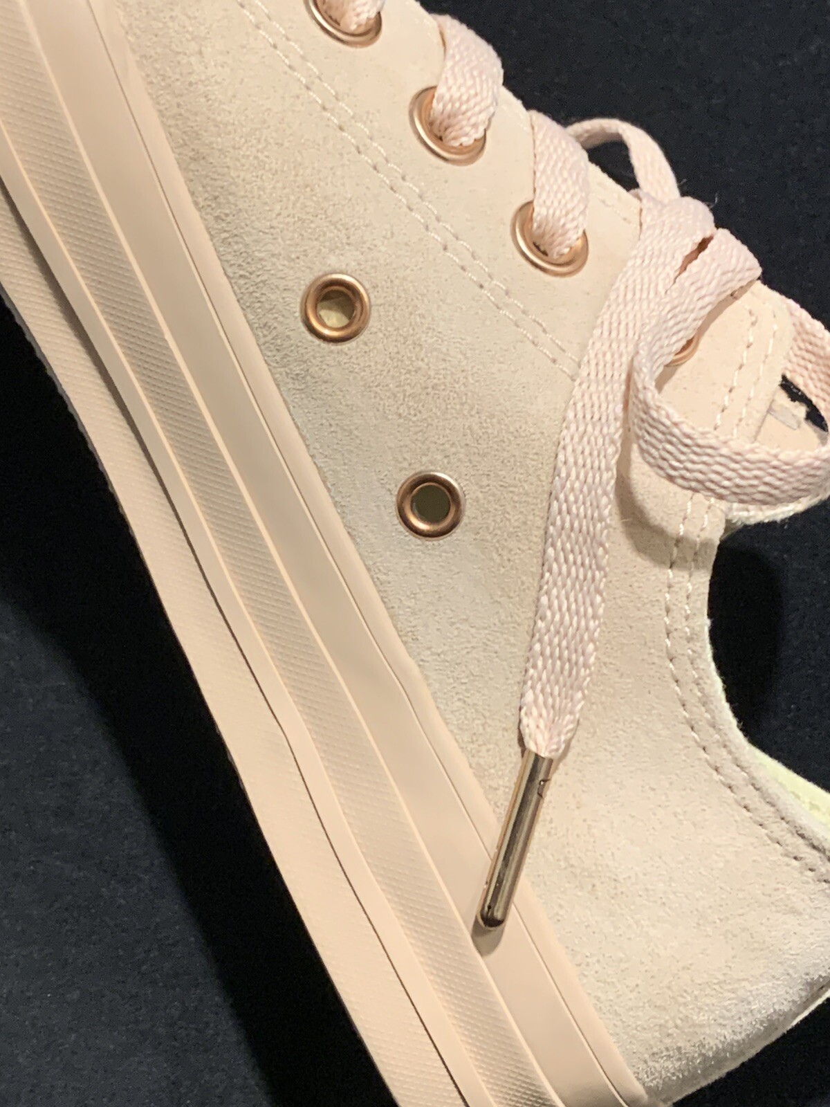 converse rose gold suede