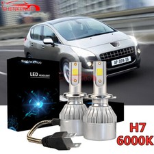 For PEUGEOT 3008 2008+ 2x H7 Kit Car LED Headlight Bulbs PURE WHITE 6000K