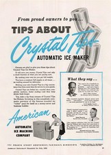 VTG 1952 Print Ad Automatic Ice Machine Company Crystal Tips Sexy waitress
