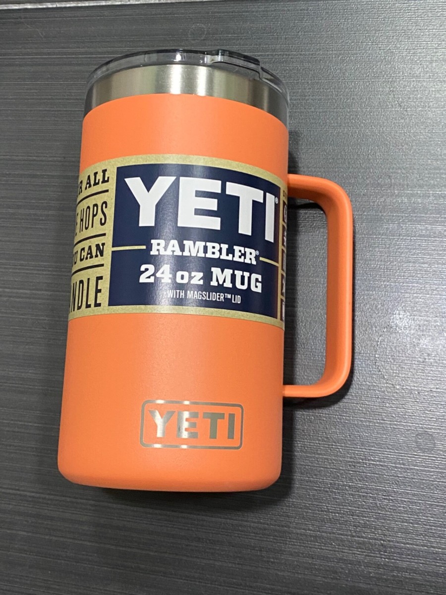 New YETI 24 oz Rambler Mug- Magslider Coral Retired Sold Out Color