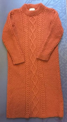 rust colored cable knit sweater