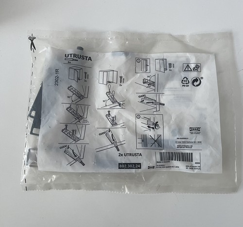 Nuovo Set di 2 UTRUSTA Apriporta Pulsanti per Porta Armadio 802.302.24 Argento - Foto 3 di 3