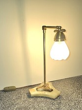 Table Lamp With Vintage Onyx tripod Base, Vintage Beehive Shade, Brass Fittings 