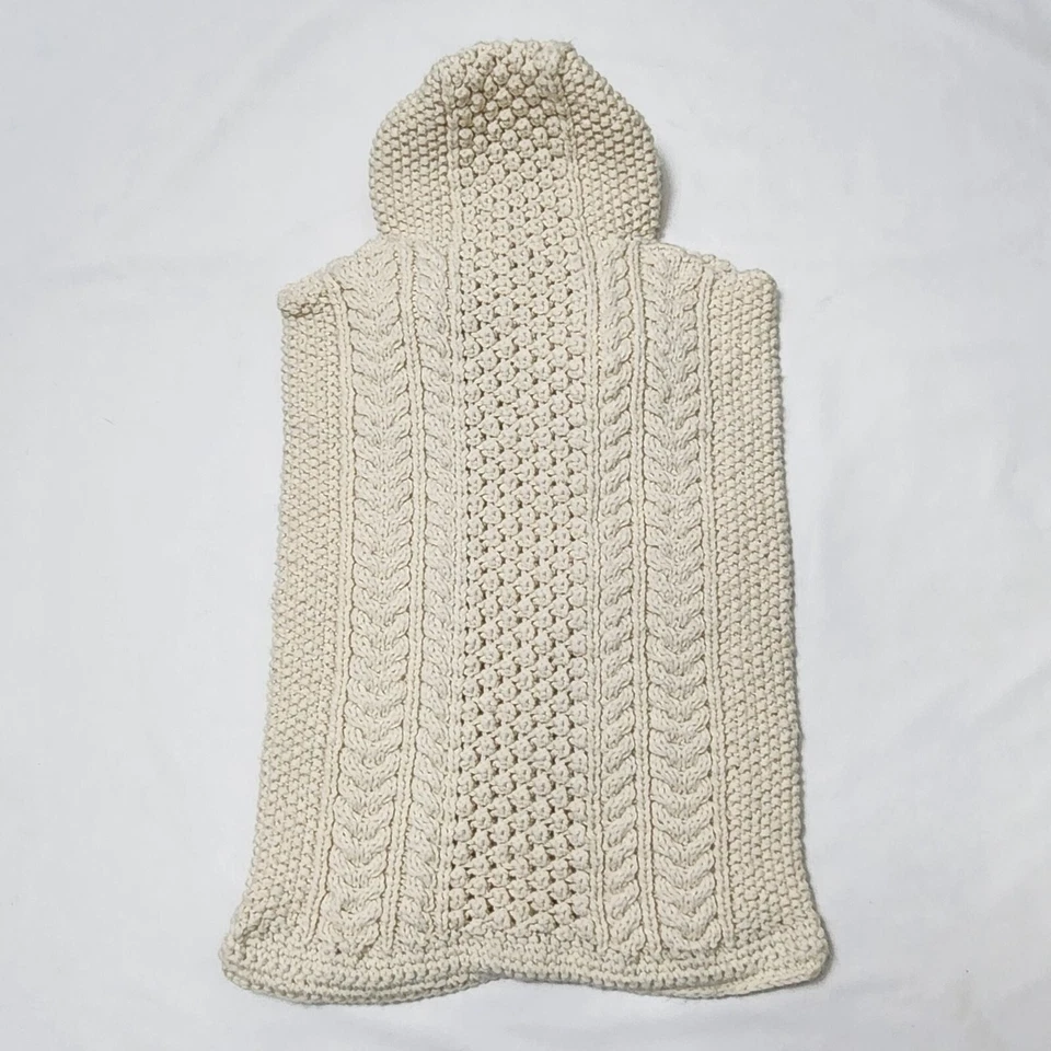 Hand Knit Wool Baby Bunting Vtg Snuggle Sack Gender Neutral Infant Winter Snow - Image 4 of 4