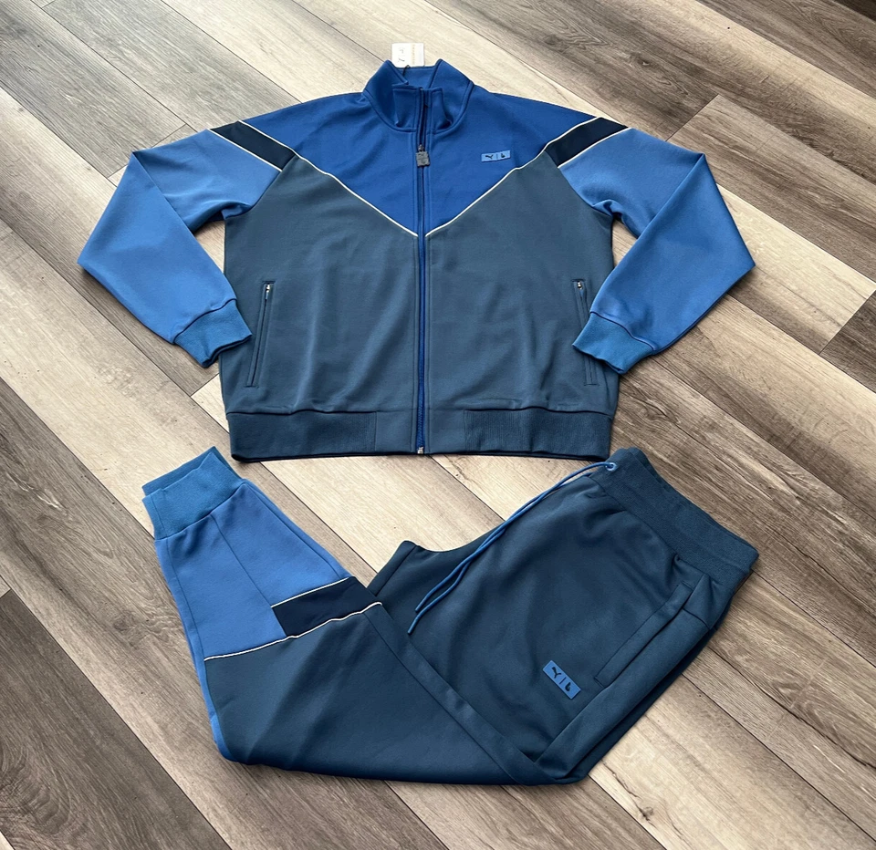 NUEVO CON ETIQUETAS CHÁNDAL PUMA HOMBRE 2 PIEZAS LAUREN LONDRES AZUL GRIS OSCURO TALLA PEQUEÑA Foto 2 de 4